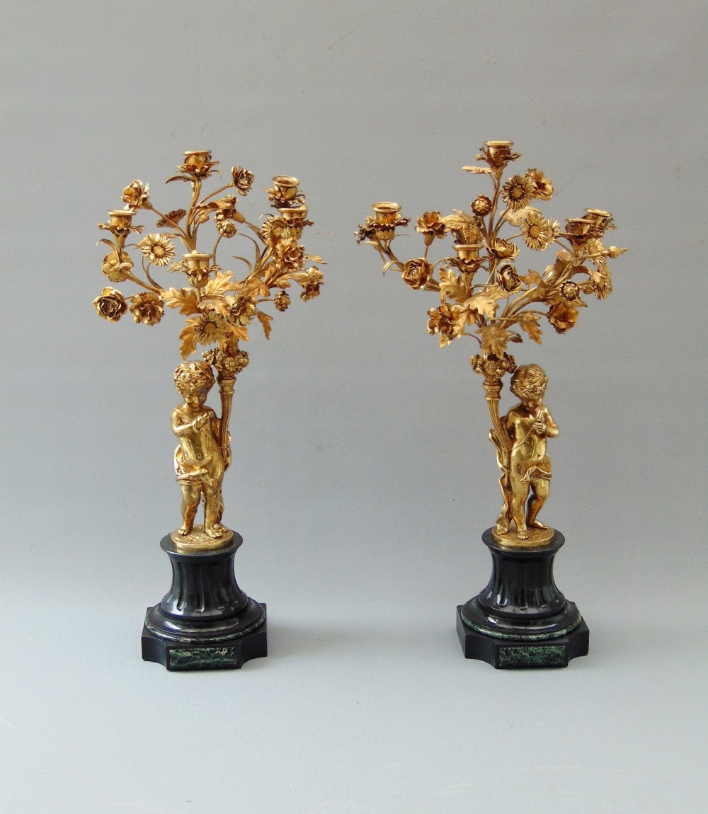 A fabulous Pair of Cherub Ormolu Candelabra Candlesticks 