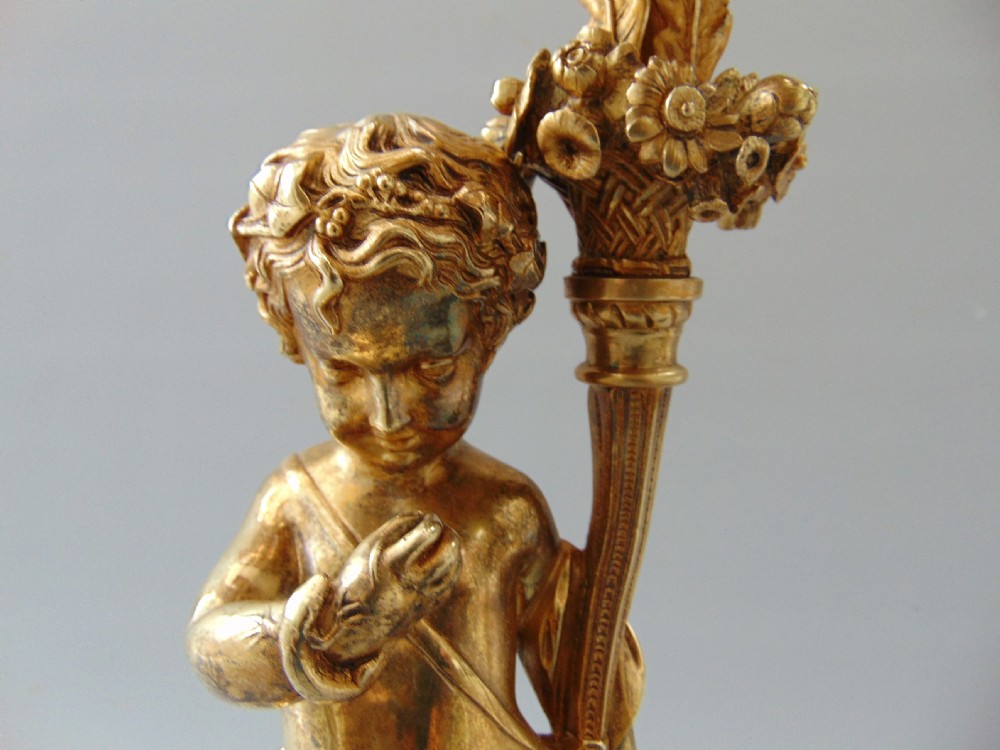 A fabulous Pair of Cherub Ormolu Candelabra Candlesticks  View VIII