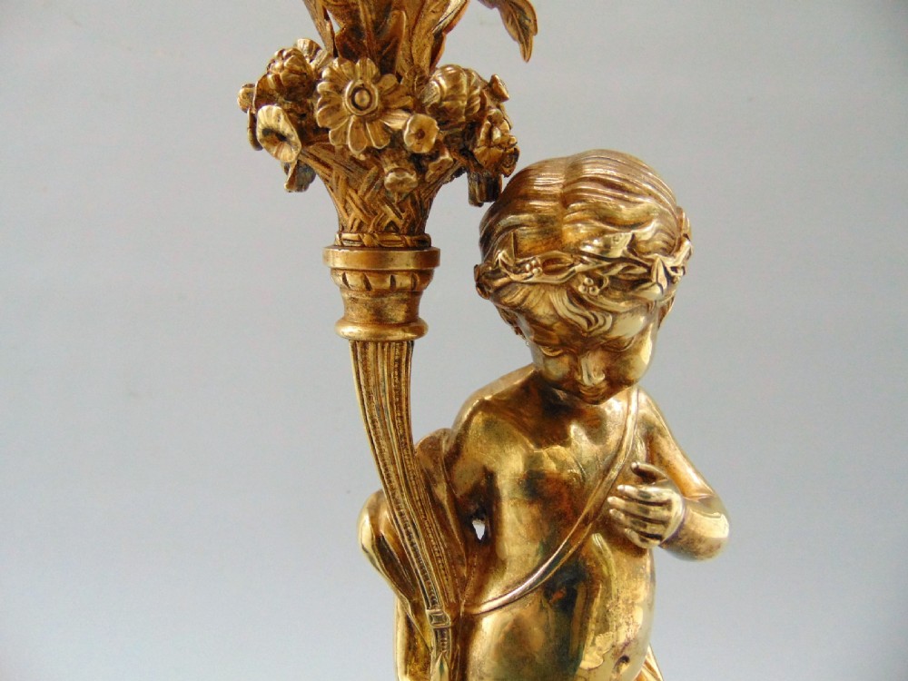 A fabulous Pair of Cherub Ormolu Candelabra Candlesticks  View IX