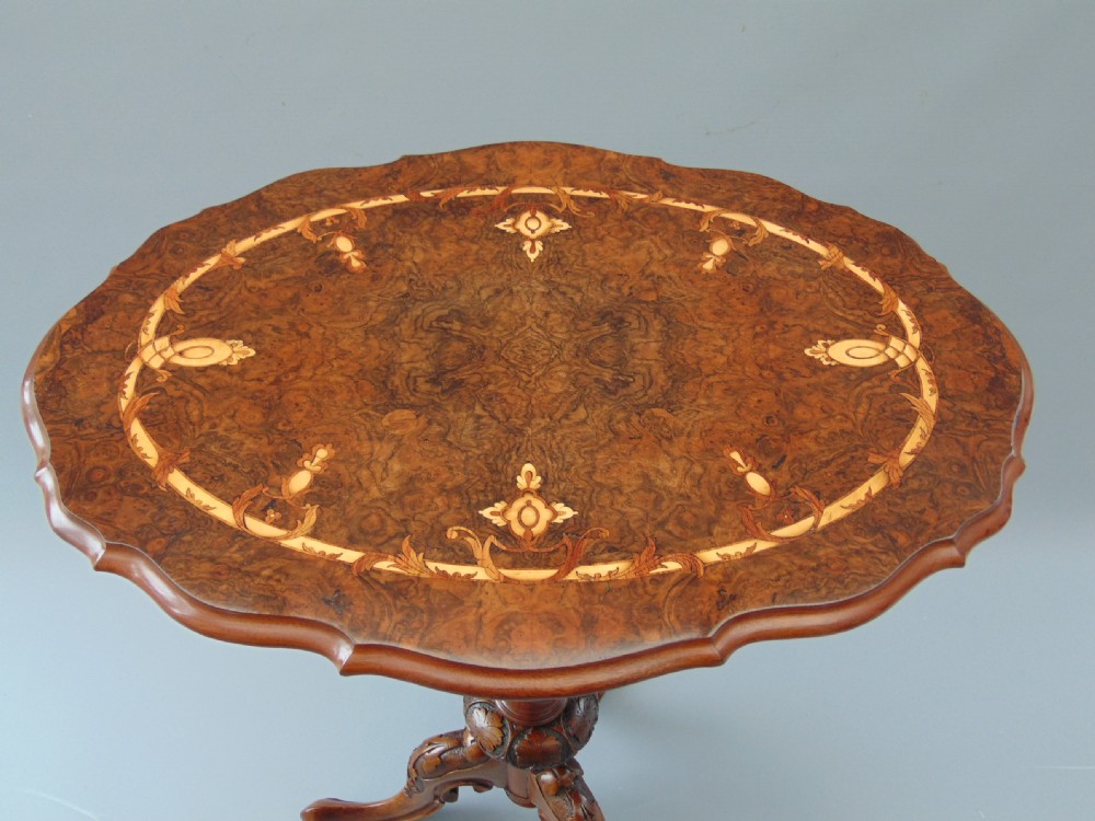 A pretty burr walnut occasional table  View II