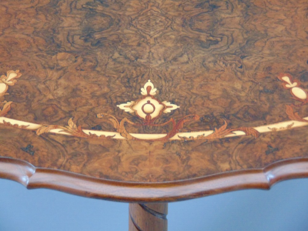 A pretty burr walnut occasional table  View III