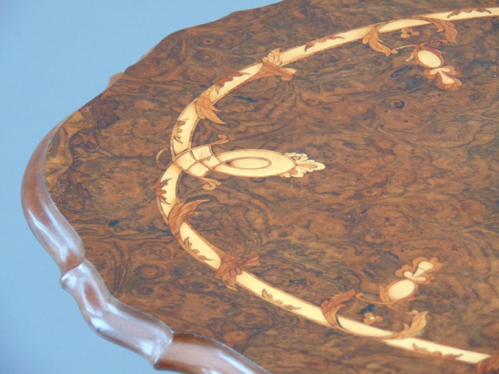 A pretty burr walnut occasional table  View IV