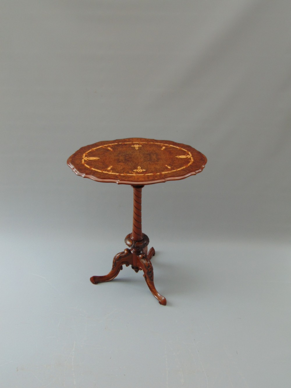 A pretty burr walnut occasional table  View VI
