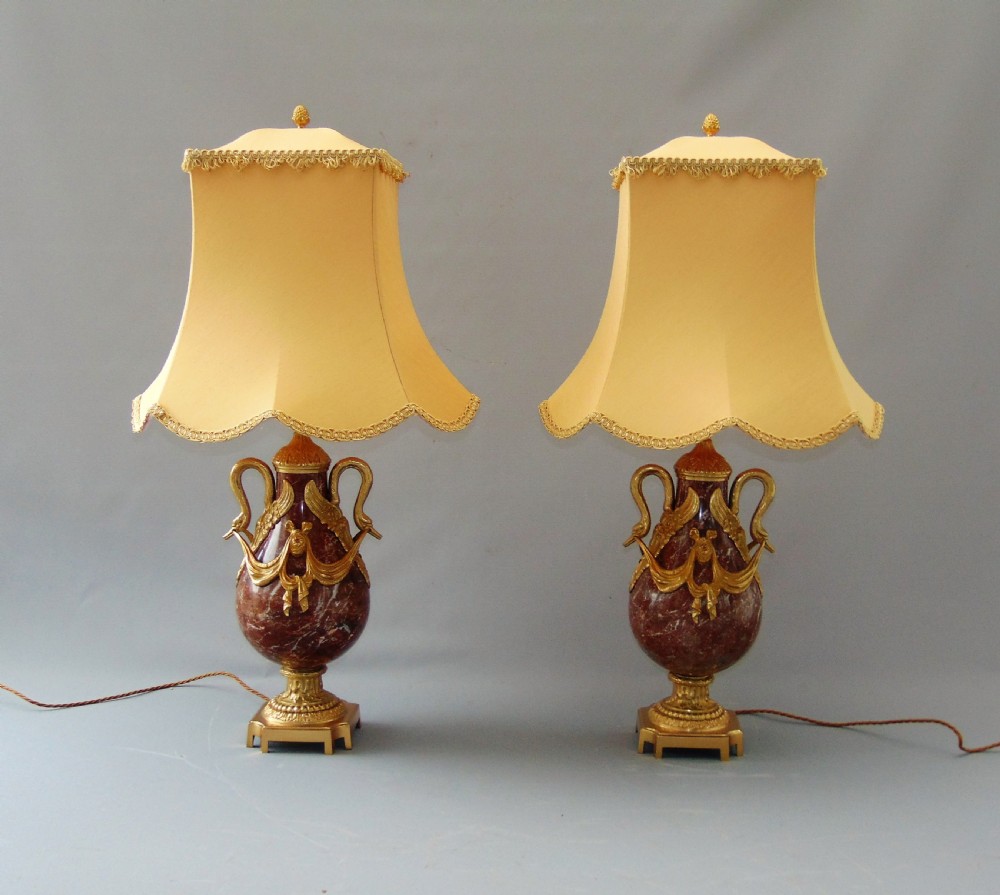 A superb Pair of Marble Table Lamps 