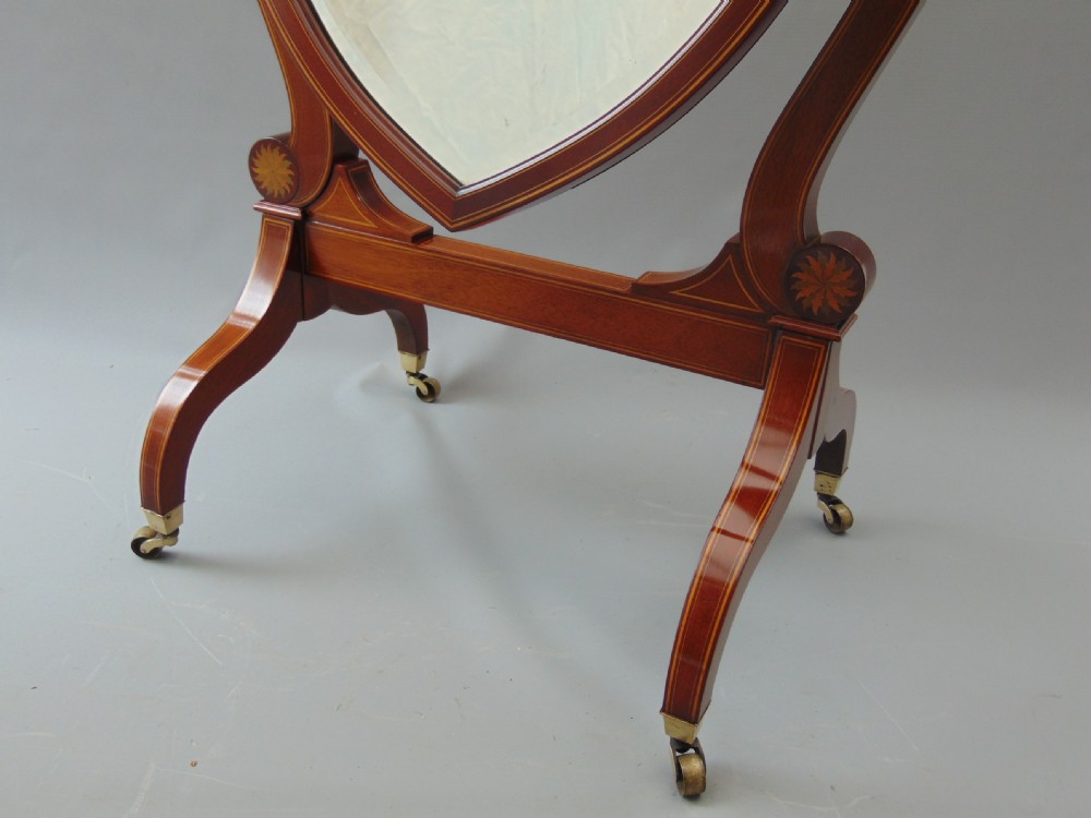 A high quality Mahogany Cheval Mirror View IV