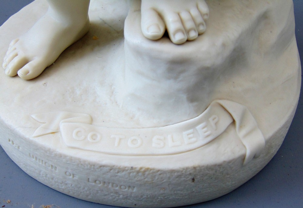 A Large Copeland Parian  figure of a girl holding a dog  View VI