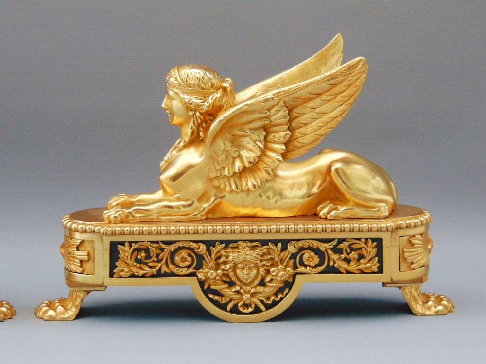 A  superb pair of ormolu chenet andirons  View III