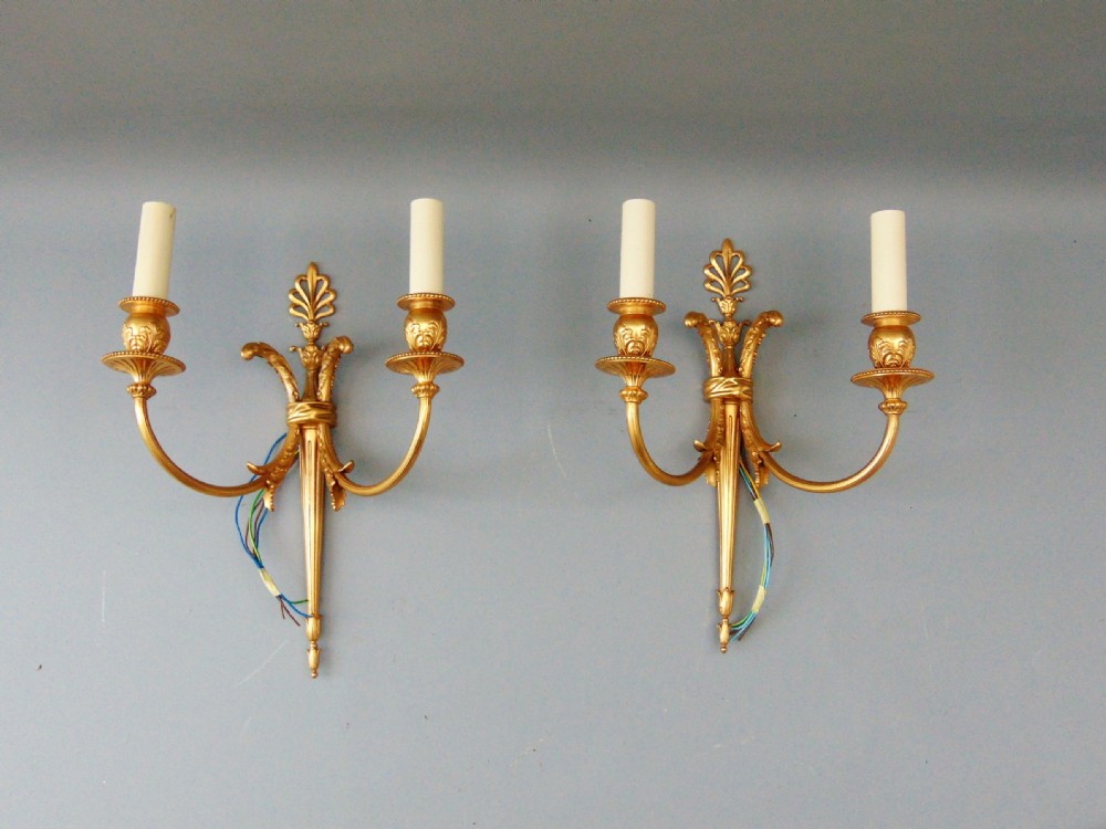 A quality pair of ormolu wall lights sconces 