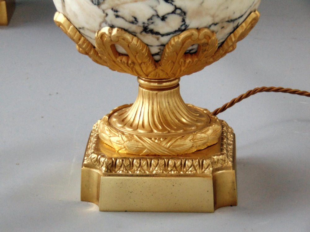 A  Pair of marble table lamps  View III