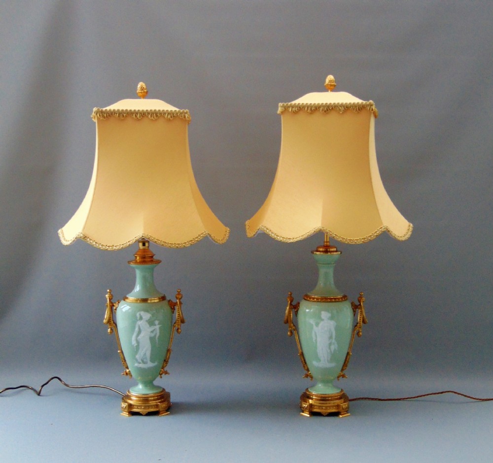 A near Pair of Pate Sur Pate Lamps 