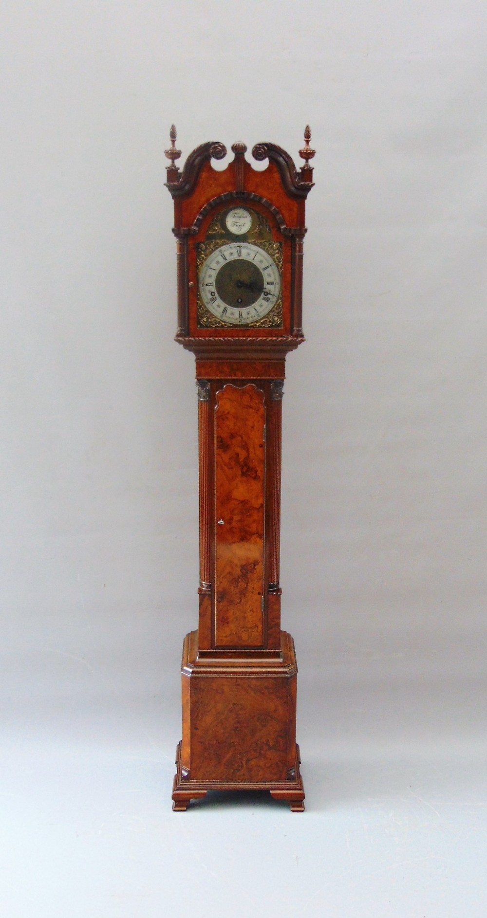 A fine walnut small longcase clock 