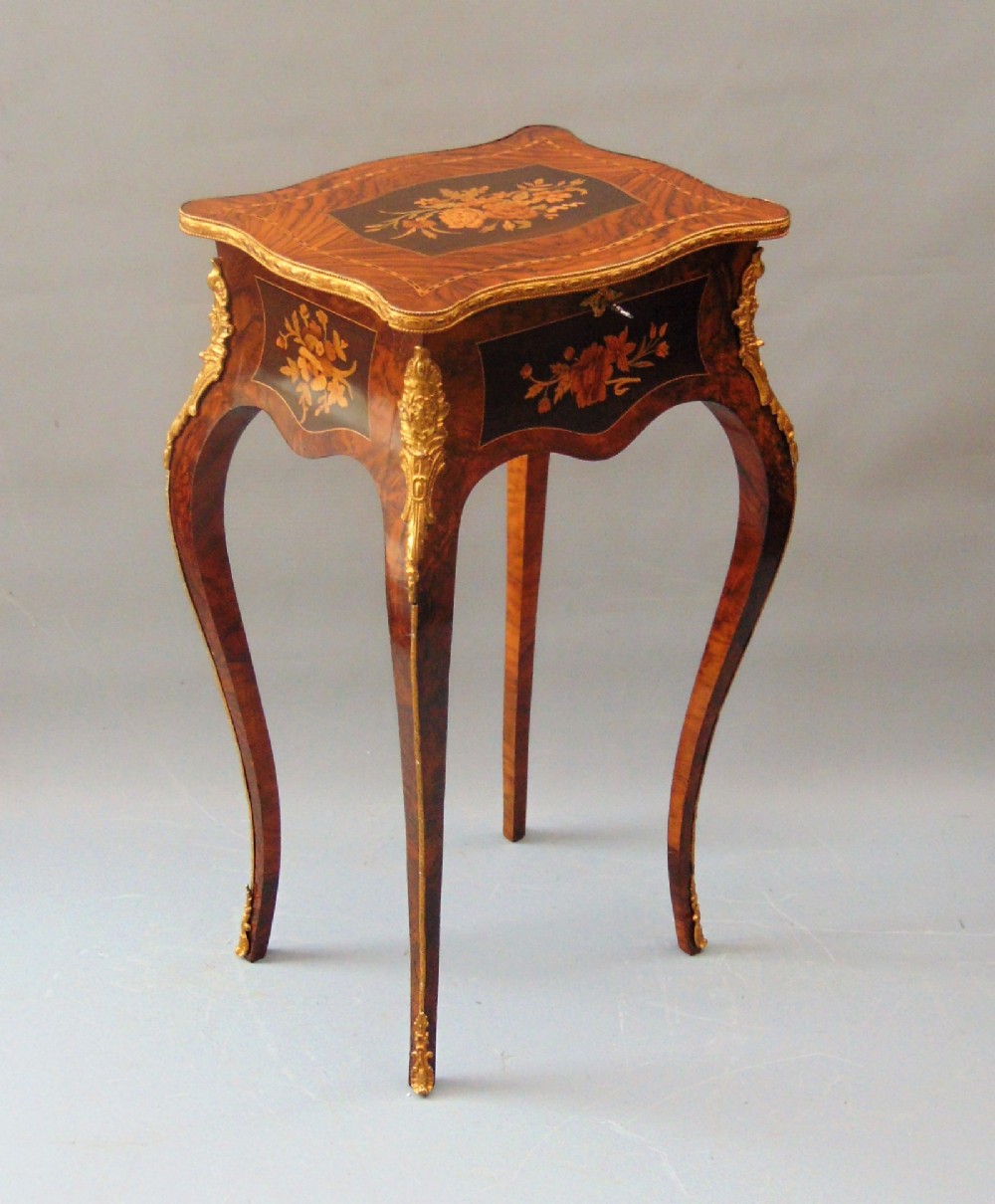 A French Walnut Tea Poy Occasional Table 