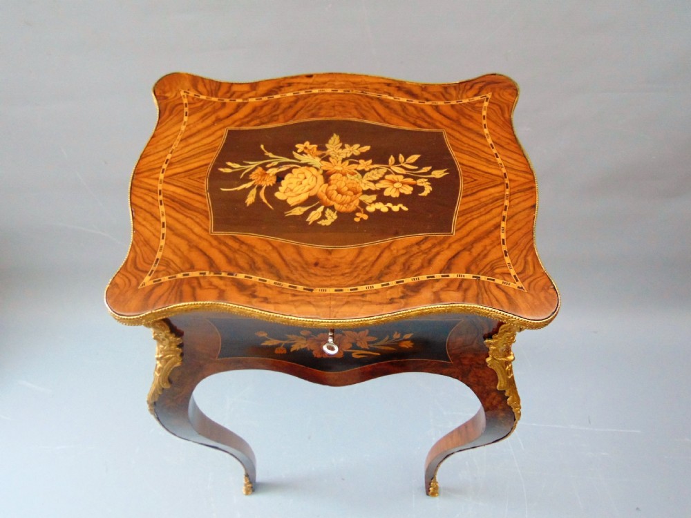 A French Walnut Tea Poy Occasional Table  View VII