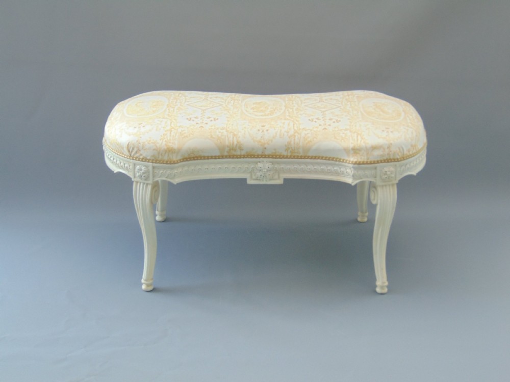 A pretty carved painted seat stool  View II