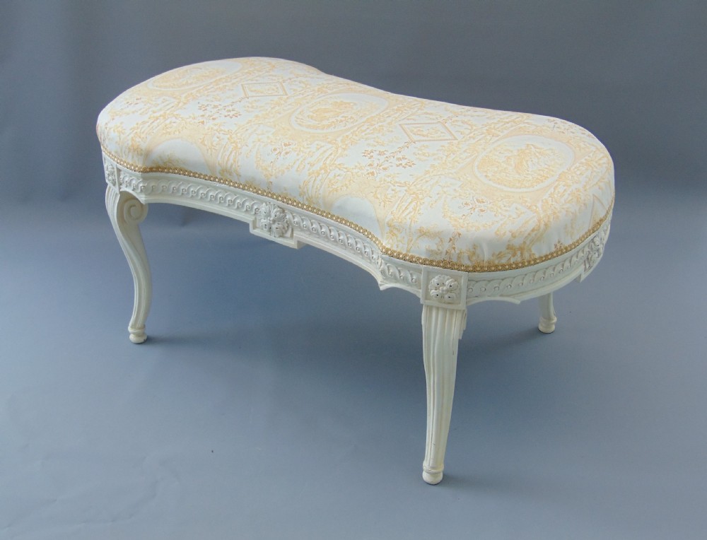 A pretty carved painted seat stool  View III