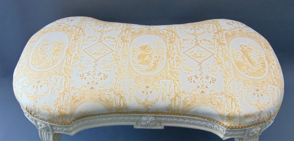 A pretty carved painted seat stool  View IV