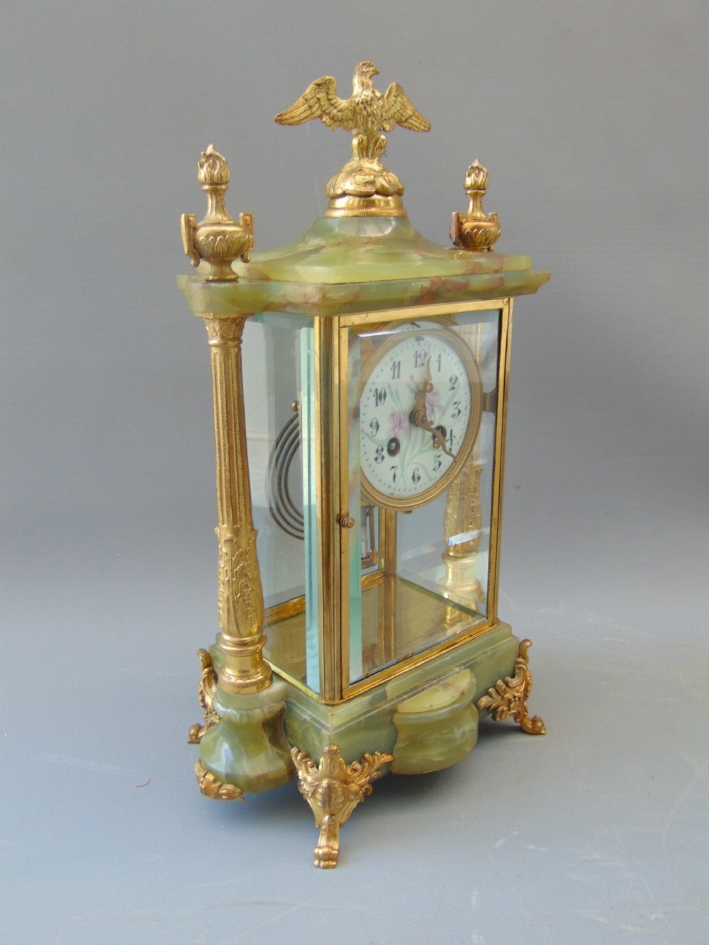 A antique four glass mantle clock View III