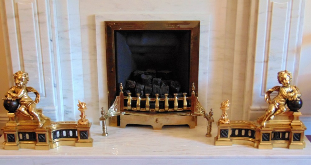A superb pair of Ormolu Chenet fire  Andirons 