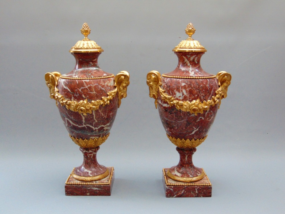 An impressive Pair of Marble Cassolettes 