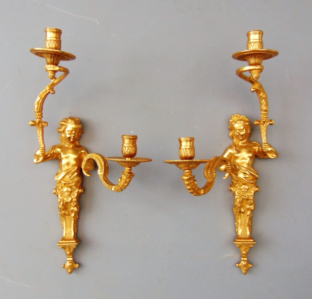 A high quality Pair of Ormolu Wall Sconces 