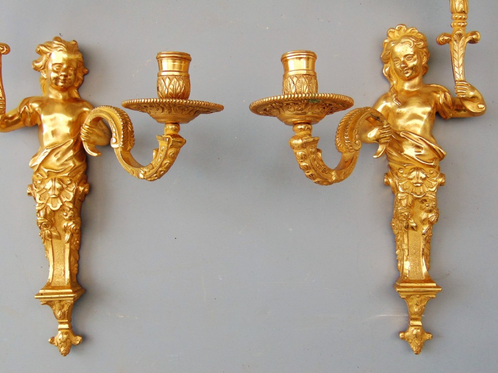A high quality Pair of Ormolu Wall Sconces  View II