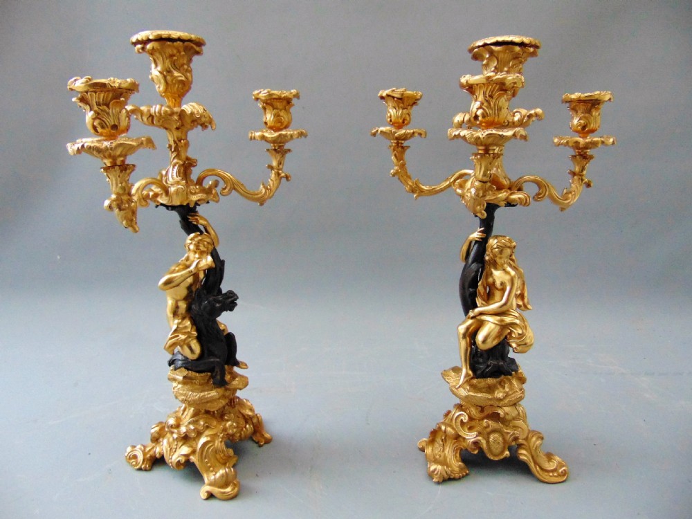 A rare Pair of Ormolu Candelabra 