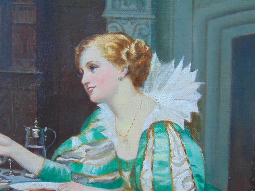 A Oil on Canvass of a young couple  View V