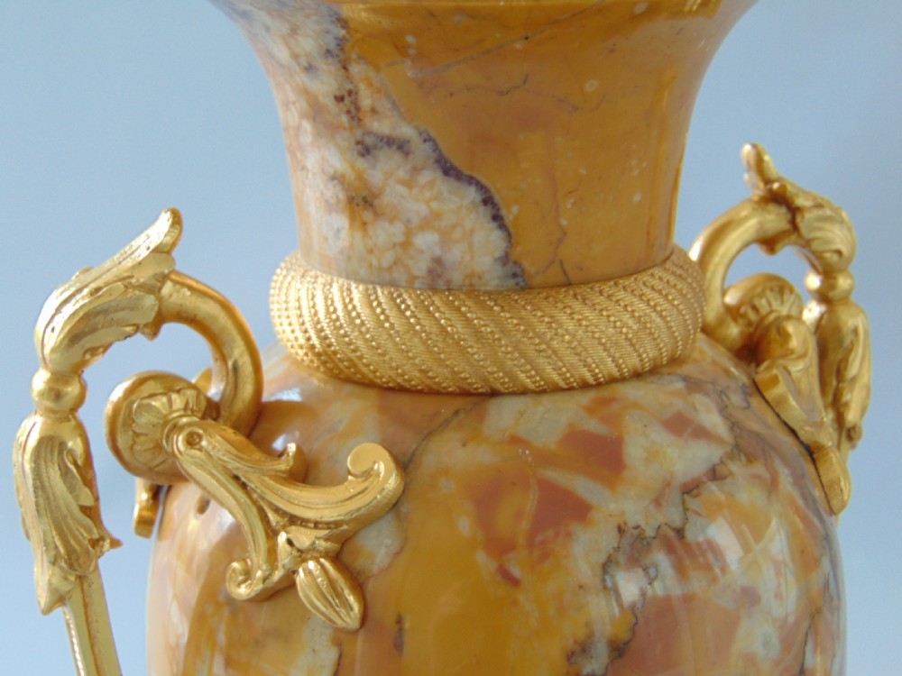 A fine Pair of Sienna Marble Table Lamps  View VI