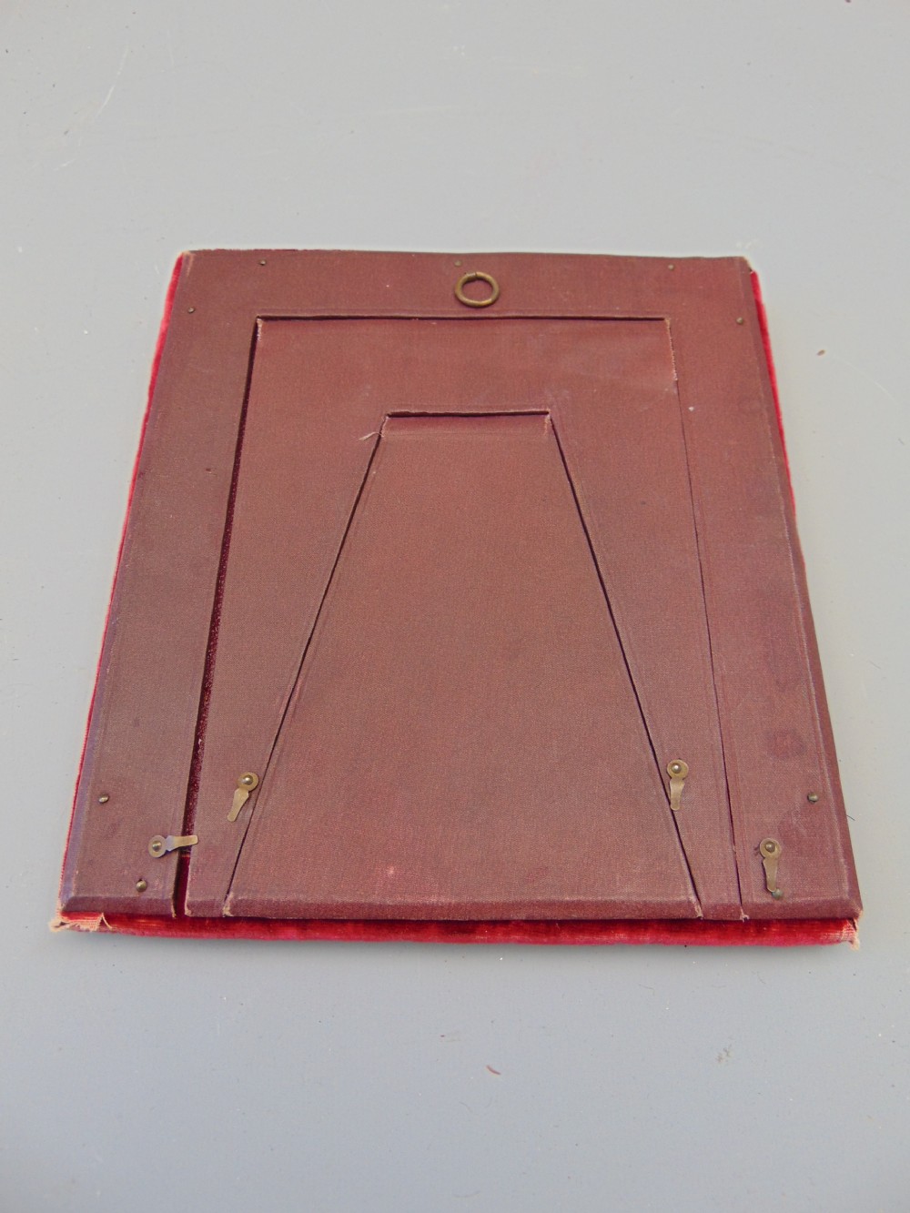 A red velvet and ormolu picture frame  View II