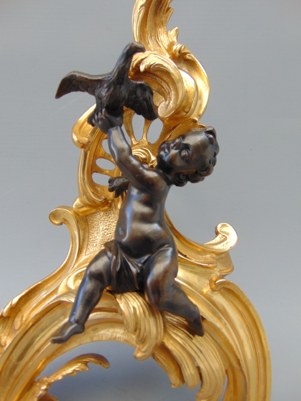 A fine Pair of Ormolu Chenets Andirons  View V