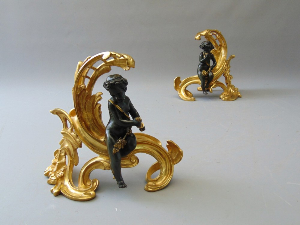 A stunning Pair of Chenet fire SIDE ANDIRONS  View II