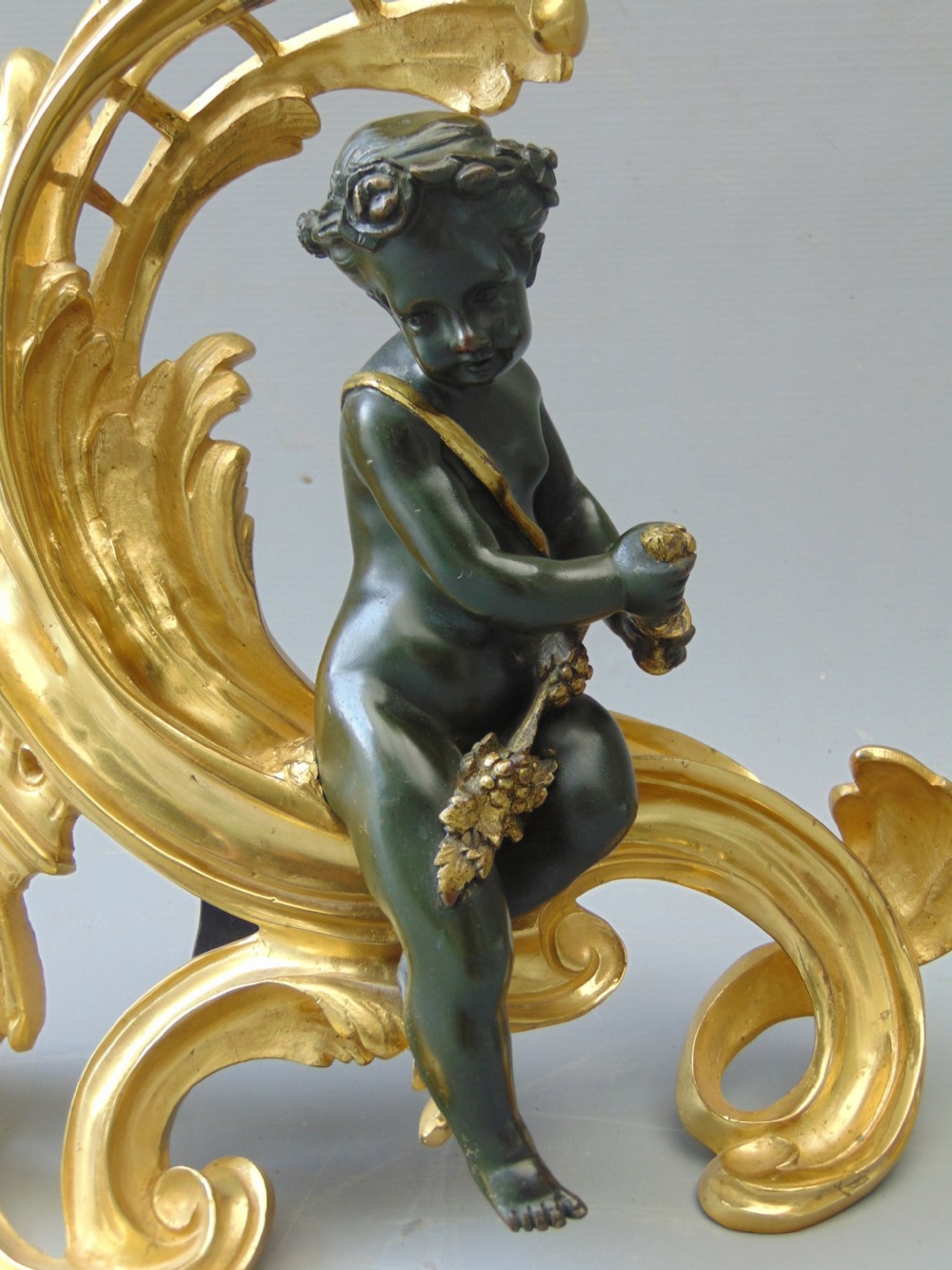 A stunning Pair of Chenet fire SIDE ANDIRONS  View III