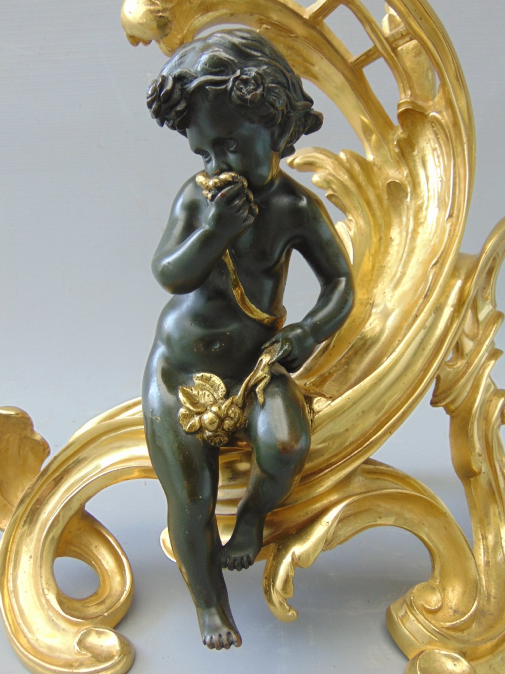 A stunning Pair of Chenet fire SIDE ANDIRONS  View V