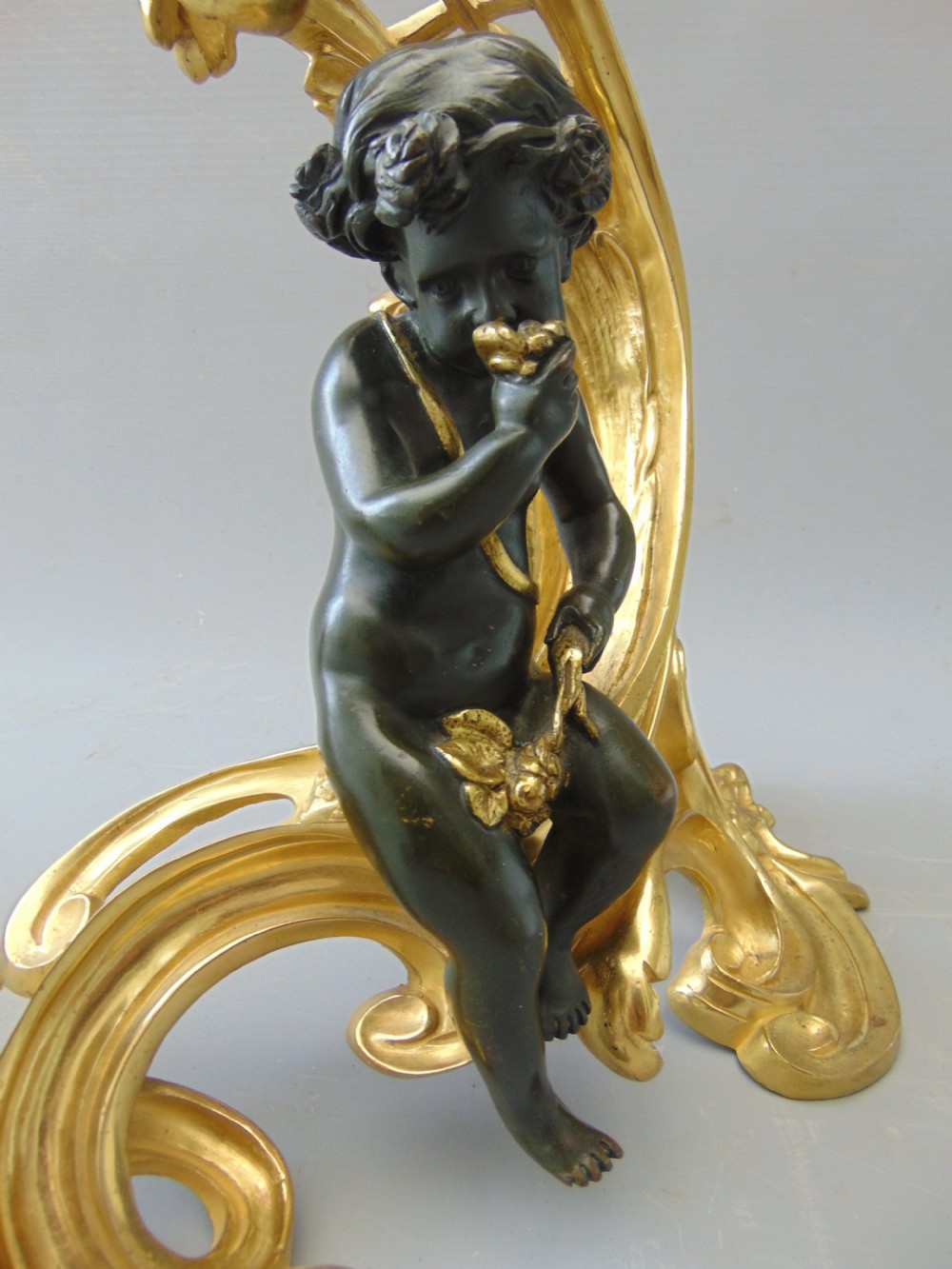 A stunning Pair of Chenet fire SIDE ANDIRONS  View VI
