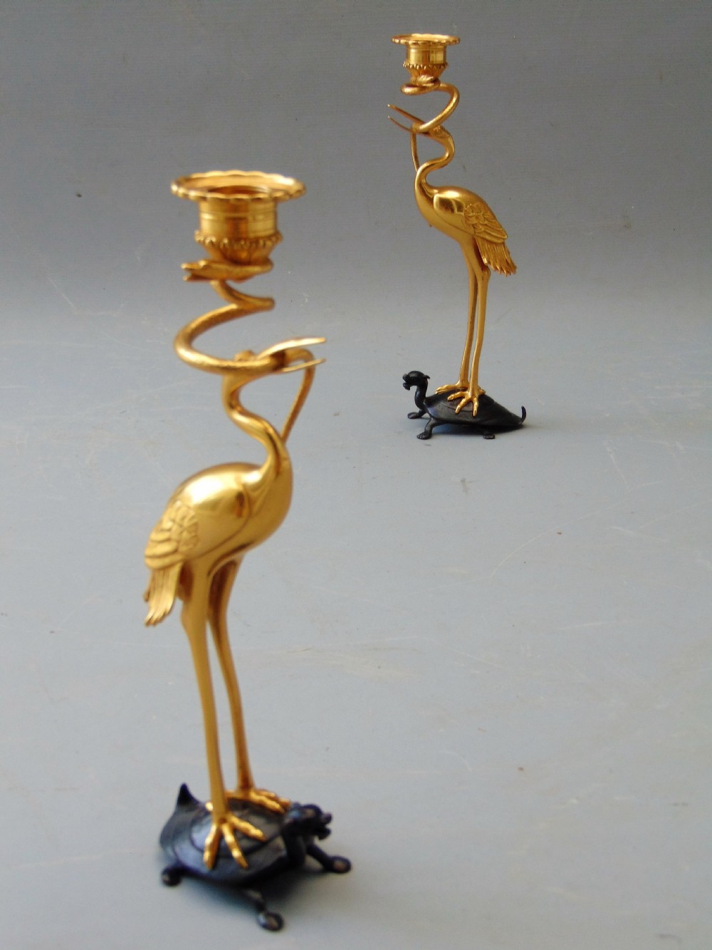 A fine Pair of Ormolu stork Candlesticks  View III