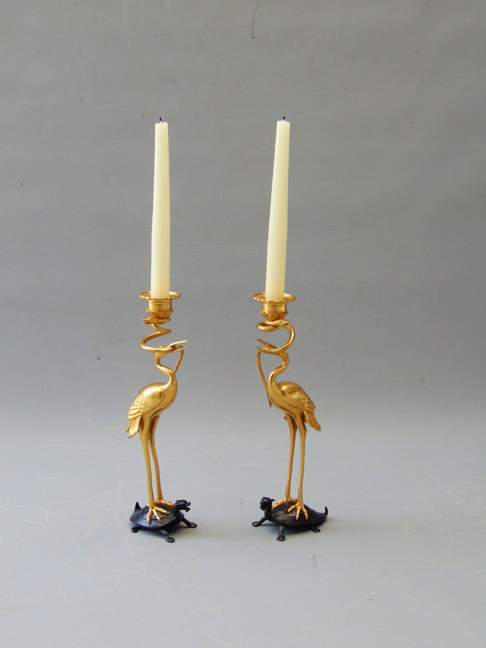 A fine Pair of Ormolu stork Candlesticks  View IV