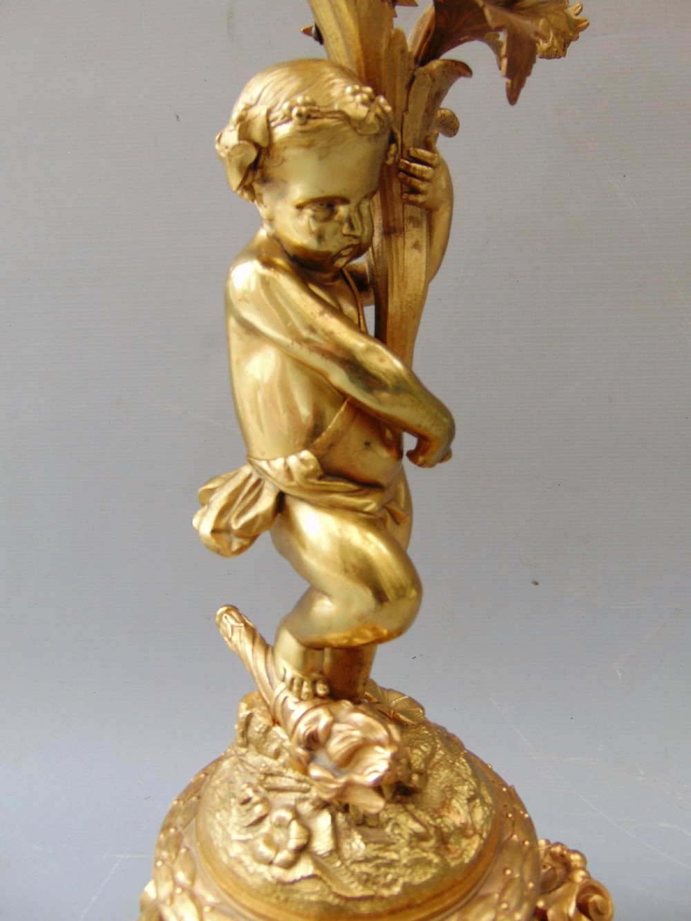 A Ormolu Cherub Candlestick  View III