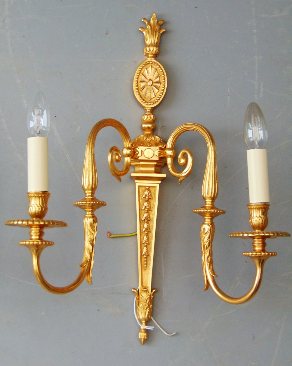 A fine pair of ormolu wall sconces lights  View II