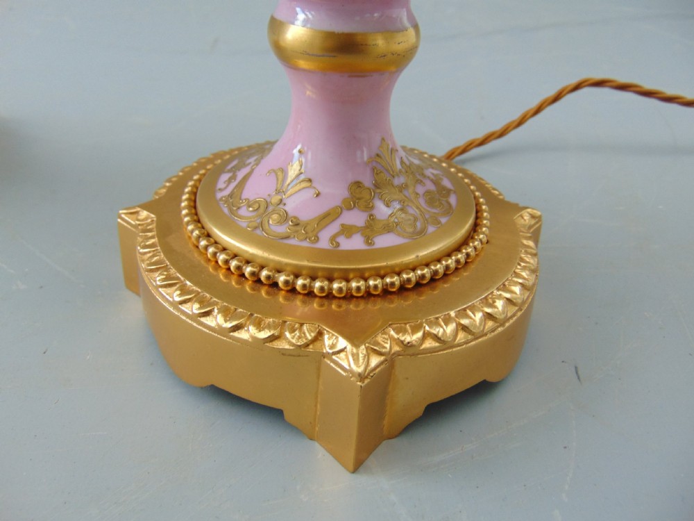 A superb pair of Sevres porcelain hand painted table lamps  View VII