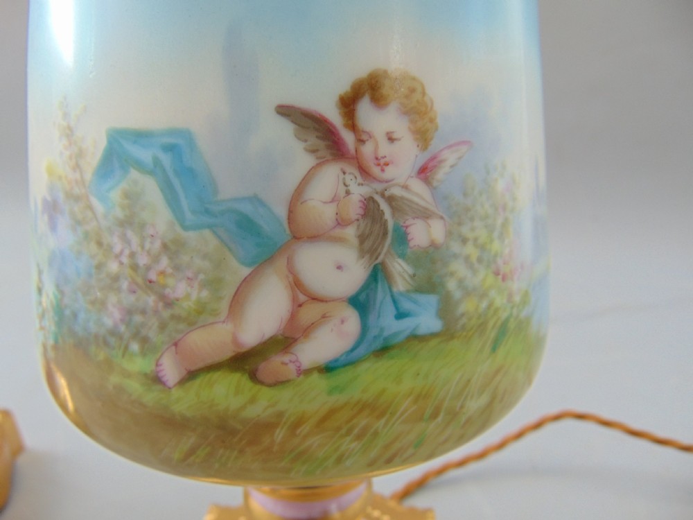 A superb pair of Sevres porcelain hand painted table lamps  View IX