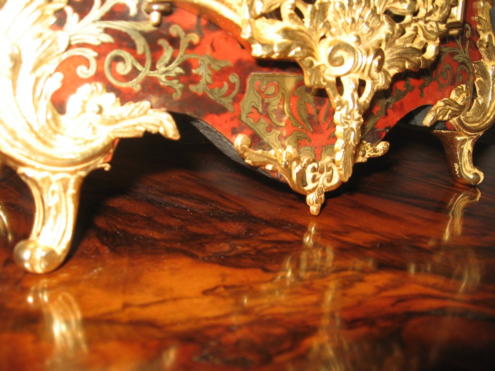 Antique red boulle mantle clock View VIII