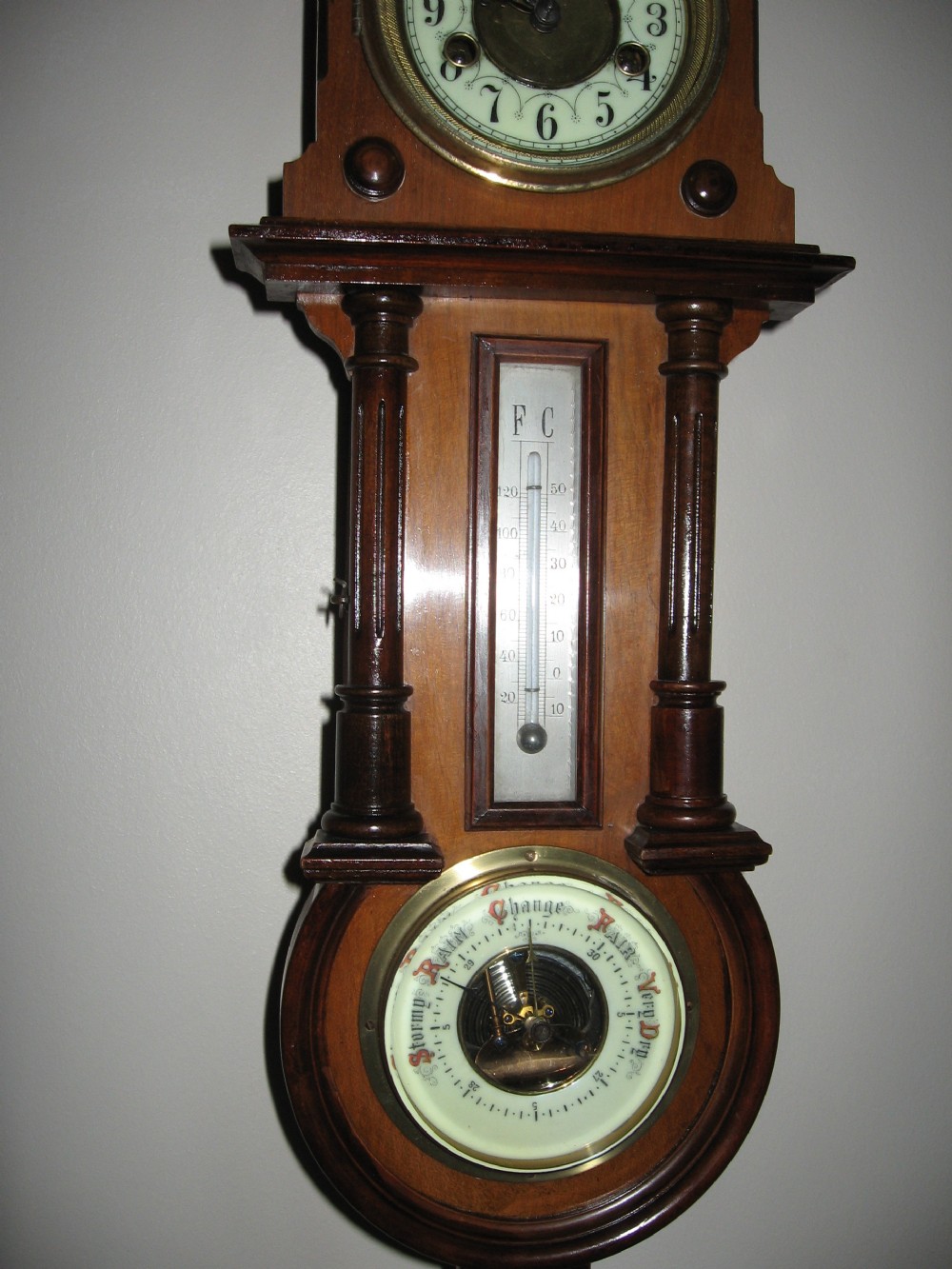Antique Clock/Barometer/Thermometer View III