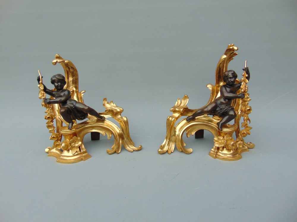 A good pair of chenet fire andirons 