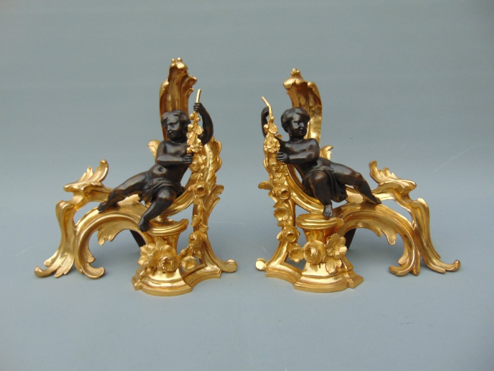 A good pair of chenet fire andirons  View IV