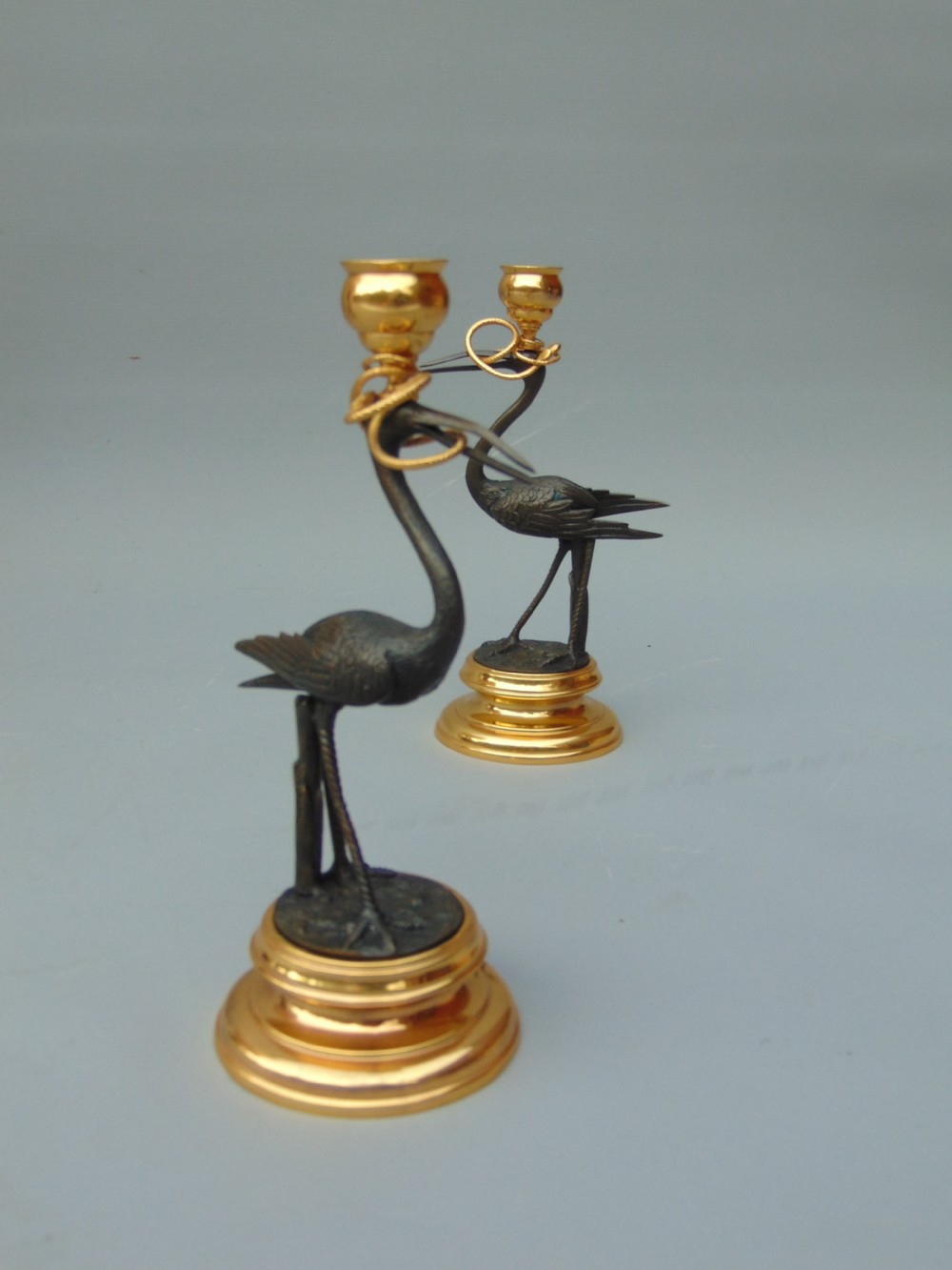 A pair of stork candlesticks  View III