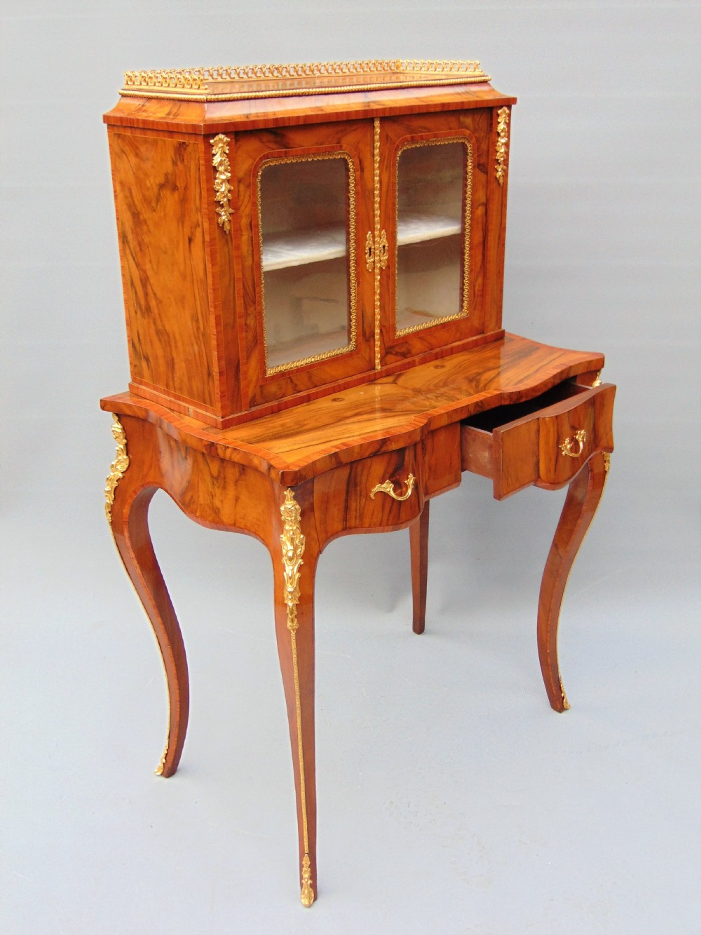 A walnut ladies desk Bijouterie cabinet View II