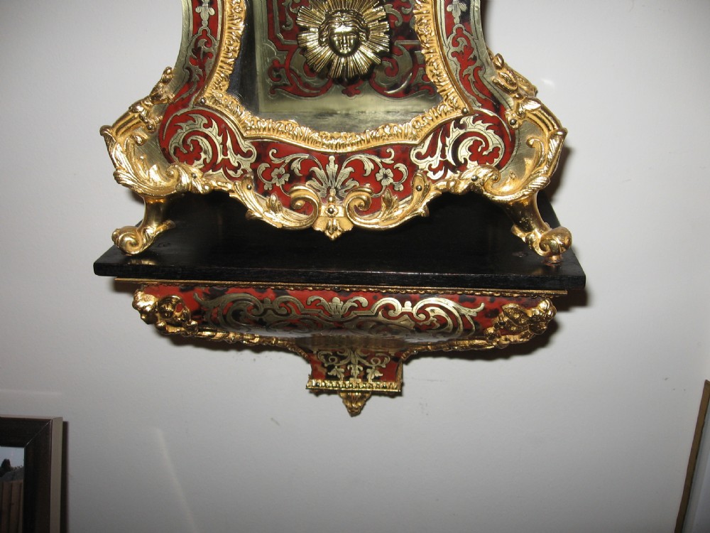 Antique red boulle clock and bracket View V