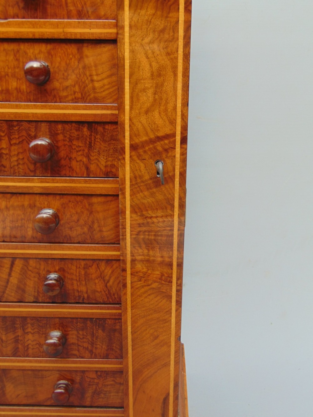 A rare miniature walnut wellington collectors chest  View VI