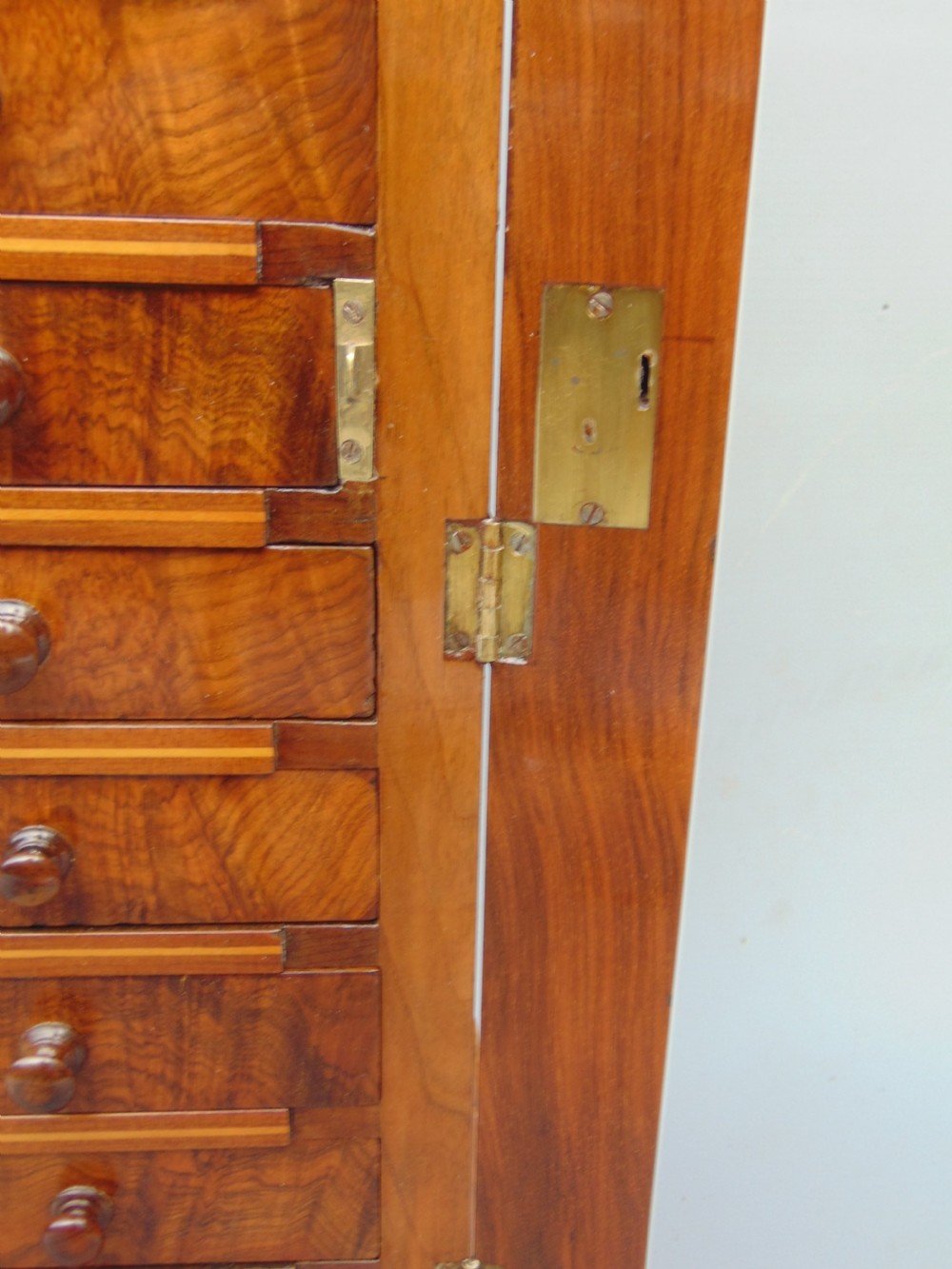 A rare miniature walnut wellington collectors chest  View VII