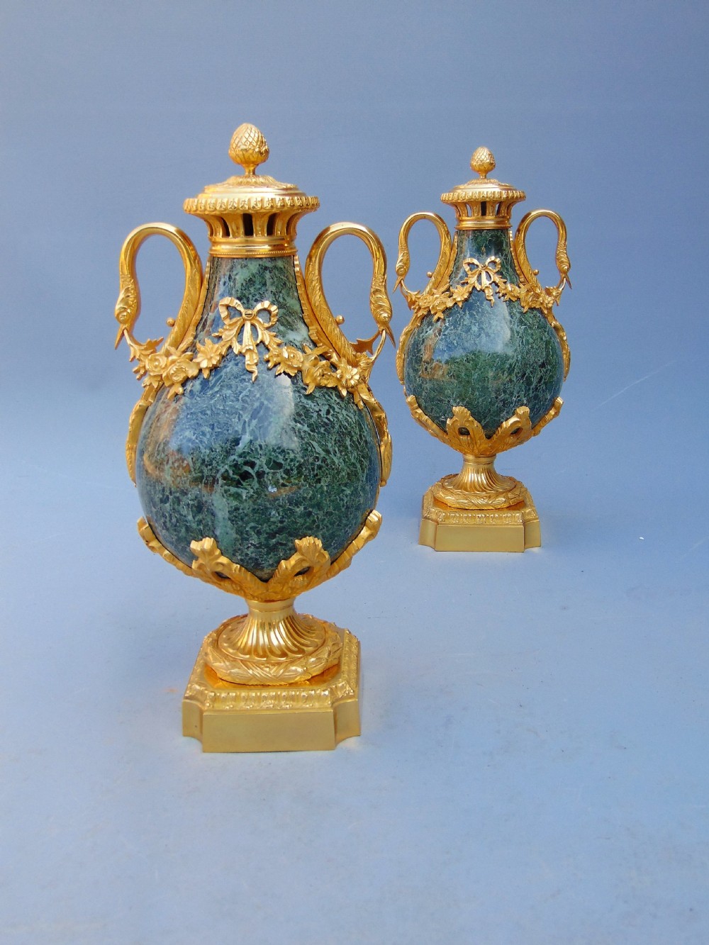 A fine pair of marble cassolettes  View II